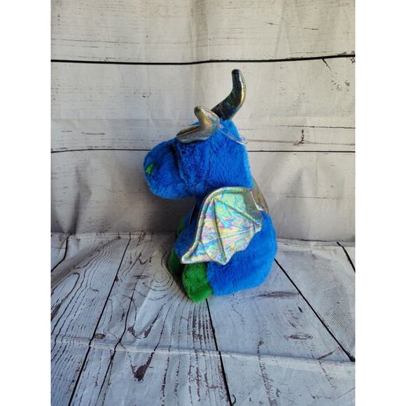 Blue Sitting Dragon Plush Stuffed Animal 9 In New - Picture 4 of 8